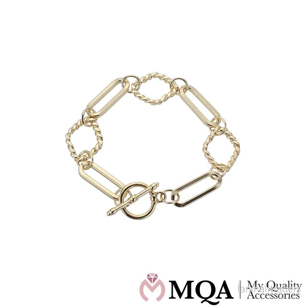 Armband, guldfärgad, klassisk design, växlingslås