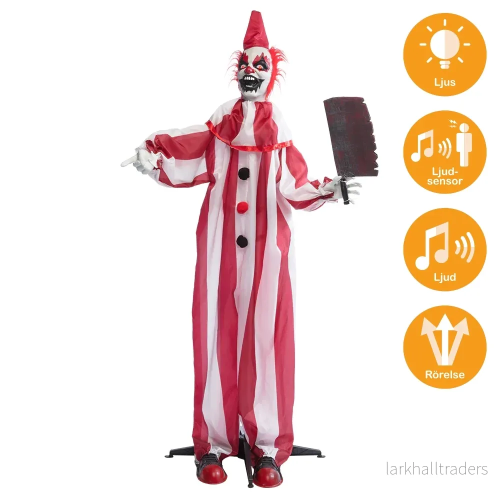 Prop animerad, clown chuckles 170 cm Prop animerad, clown chuckles 170 cm
