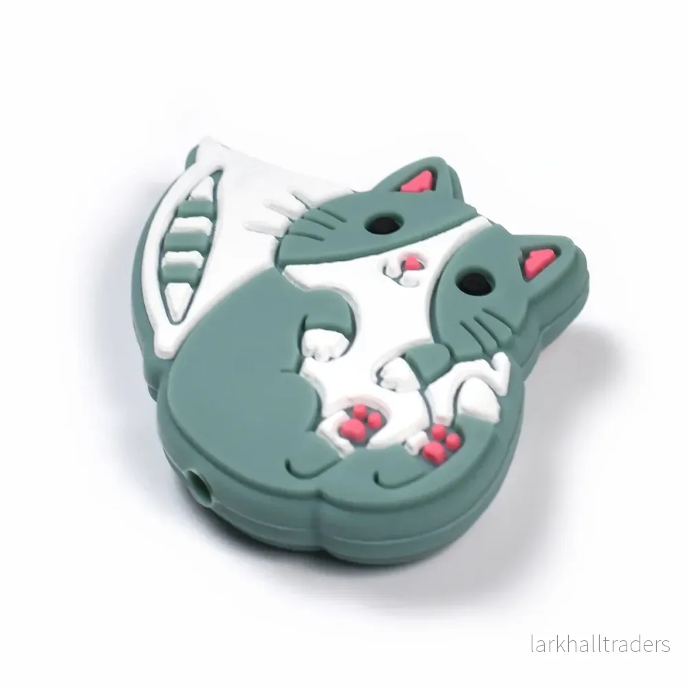 Motivpärla i silikon, "sleepy cat" - Bild 3