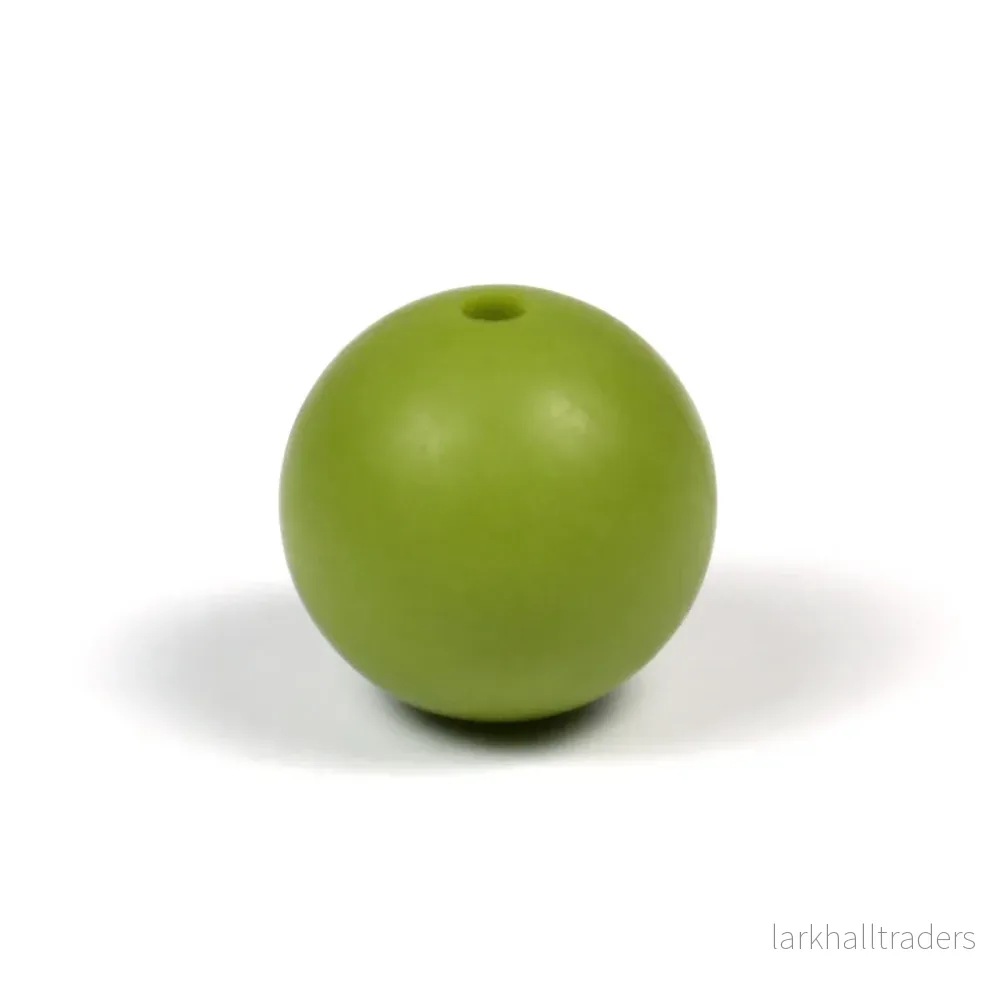 Silikonpärlor, olivgrön, 15mm Silikonpärlor, olivgrön, 15mm