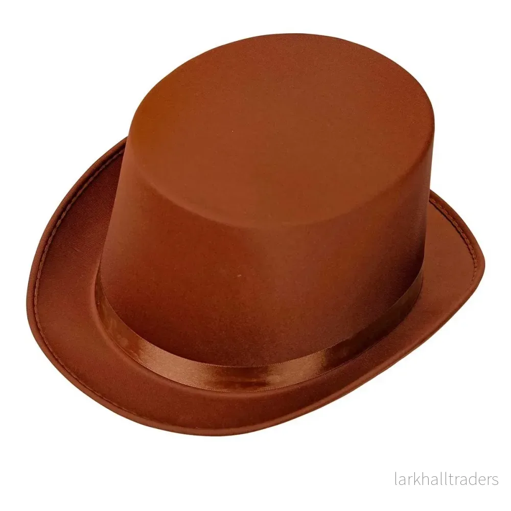 Hög hatt, satin brun Hög hatt, satin brun