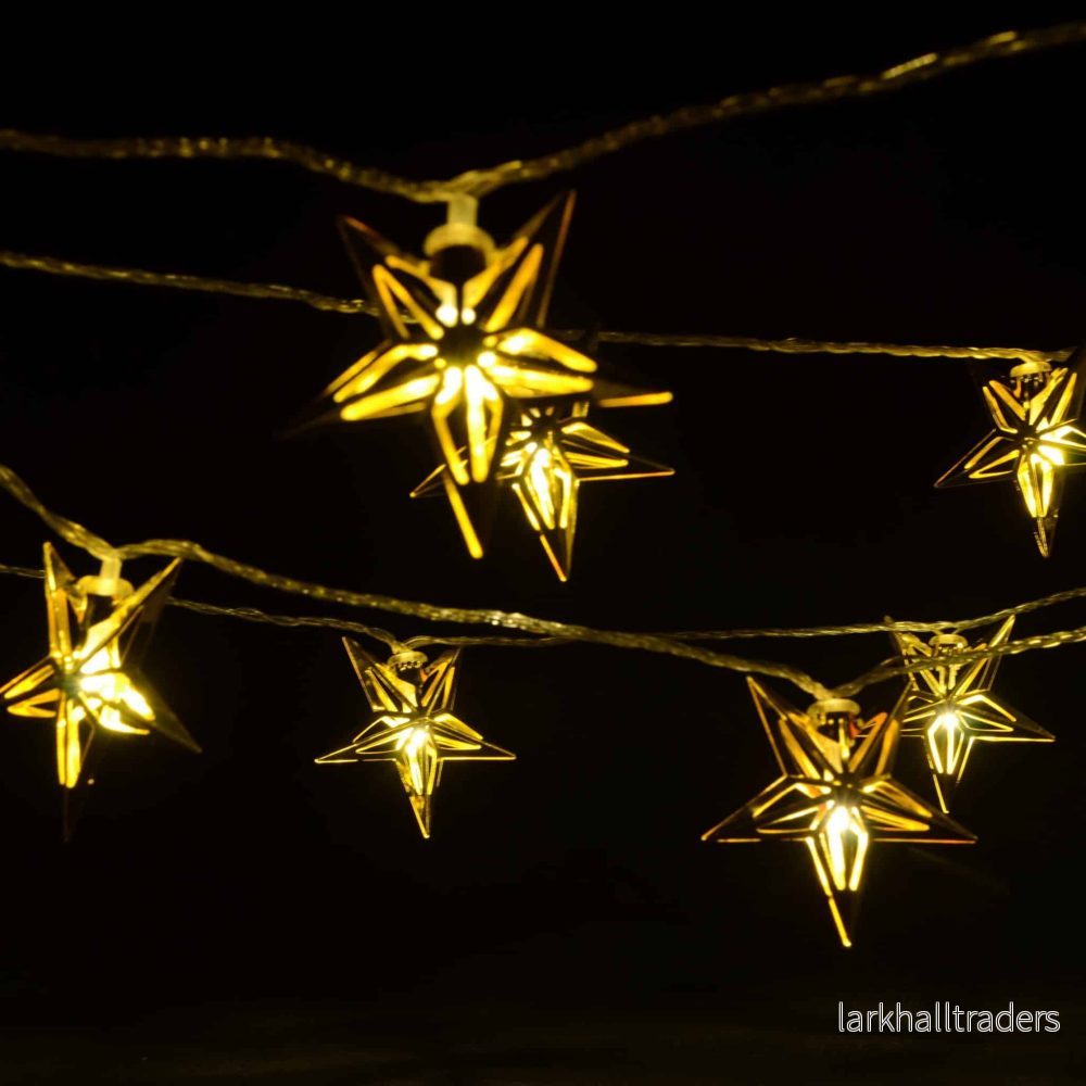LED-ljuskedja med stjärnor – guld (3 meter) LED-ljuskedja med stjärnor – guld (3 meter)