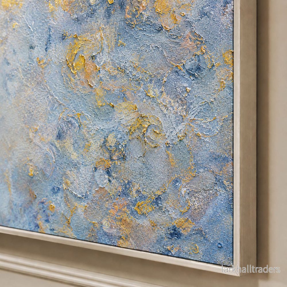 Abstrakt Havslandskap Canvas Print Svensk Väggkonst Blå och Guld: "The Ocean Our Universe" - Bild 2