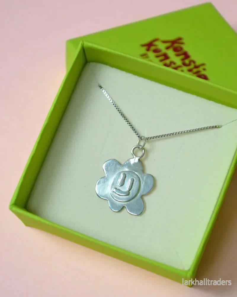 Silver Smiley Flower - Halsband - Bild 3