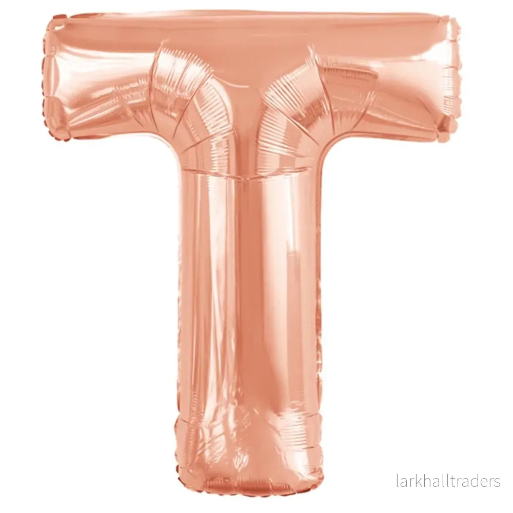 Folieballong, bokstav rosé T 86 cm