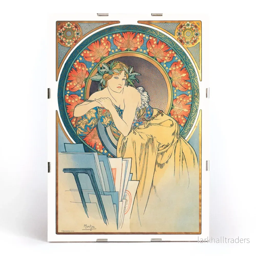 Kvinna med vallmo av Alphonse Mucha Poster - Bild 3
