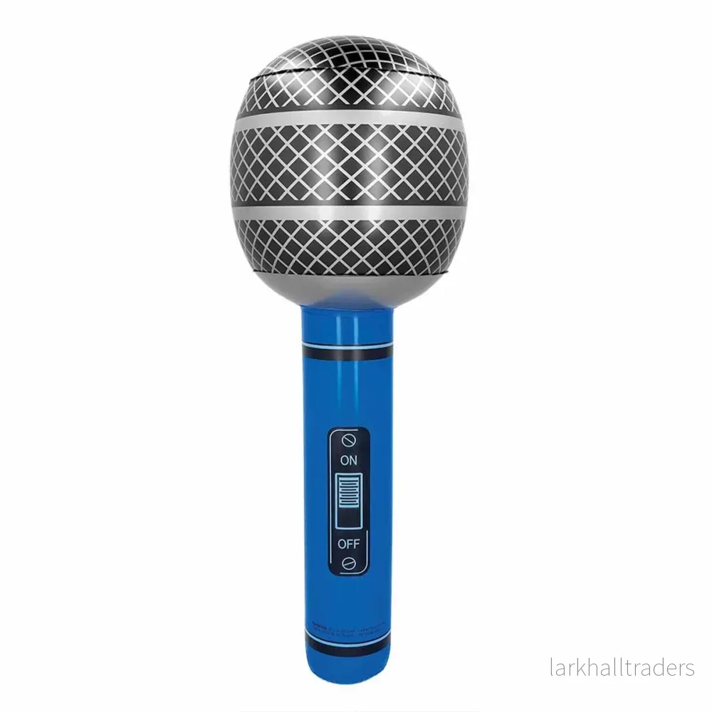 Uppblåsbar mikrofon, blå 76 cm