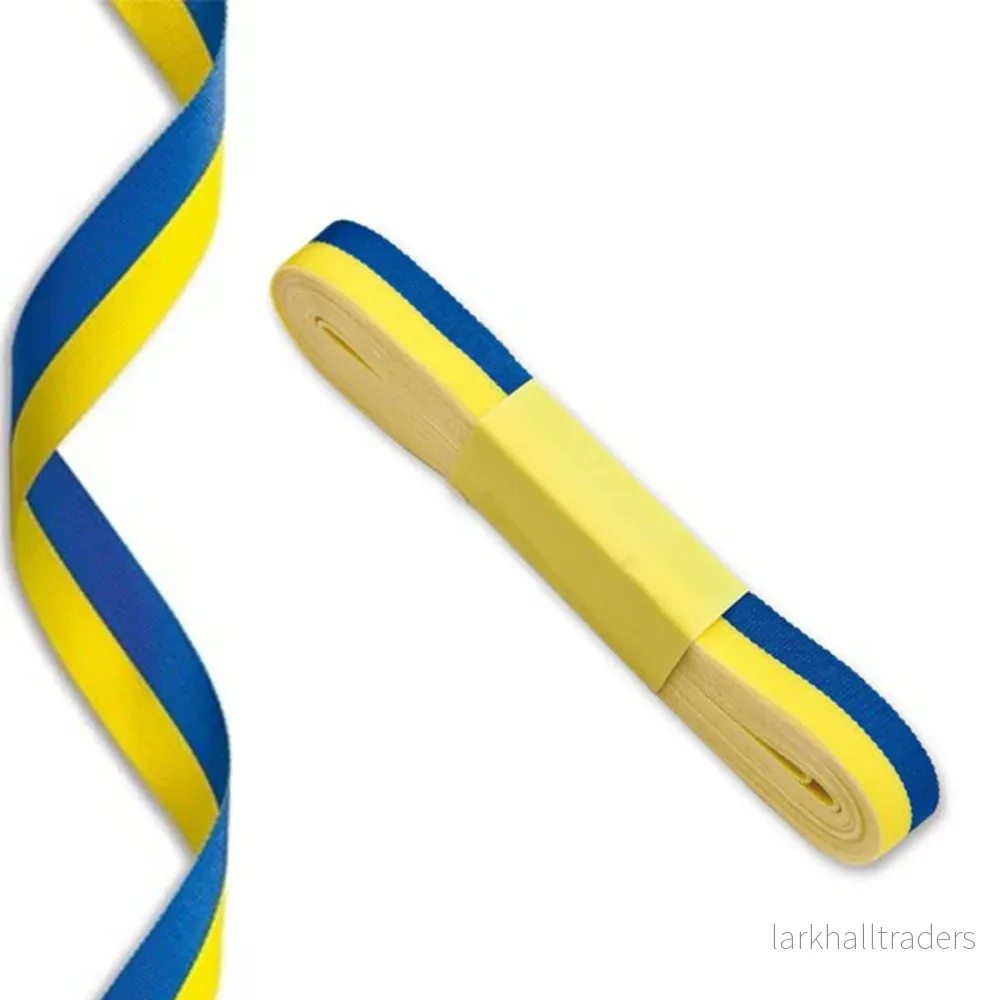 Sidenband, blå/gula 5mx15mm