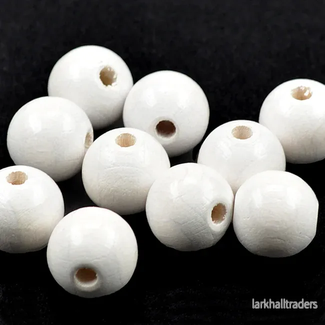 Träpärlor, 15mm, vit, 20st Träpärlor, 15mm, vit, 20st