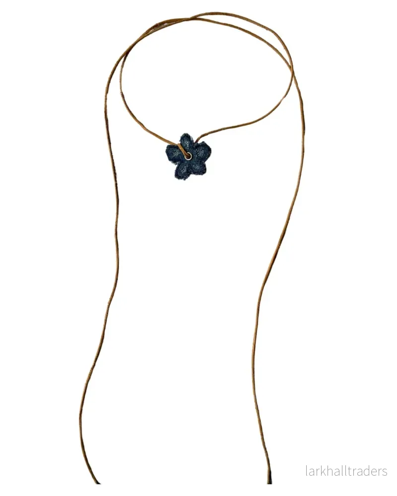 Choker Halsband Blå Denim