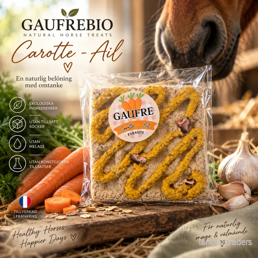 GaufreBio Parasite – Ekologiskt hästgodis med morot & vitlök GaufreBio Parasite – Ekologiskt hästgodis med morot & vitlök