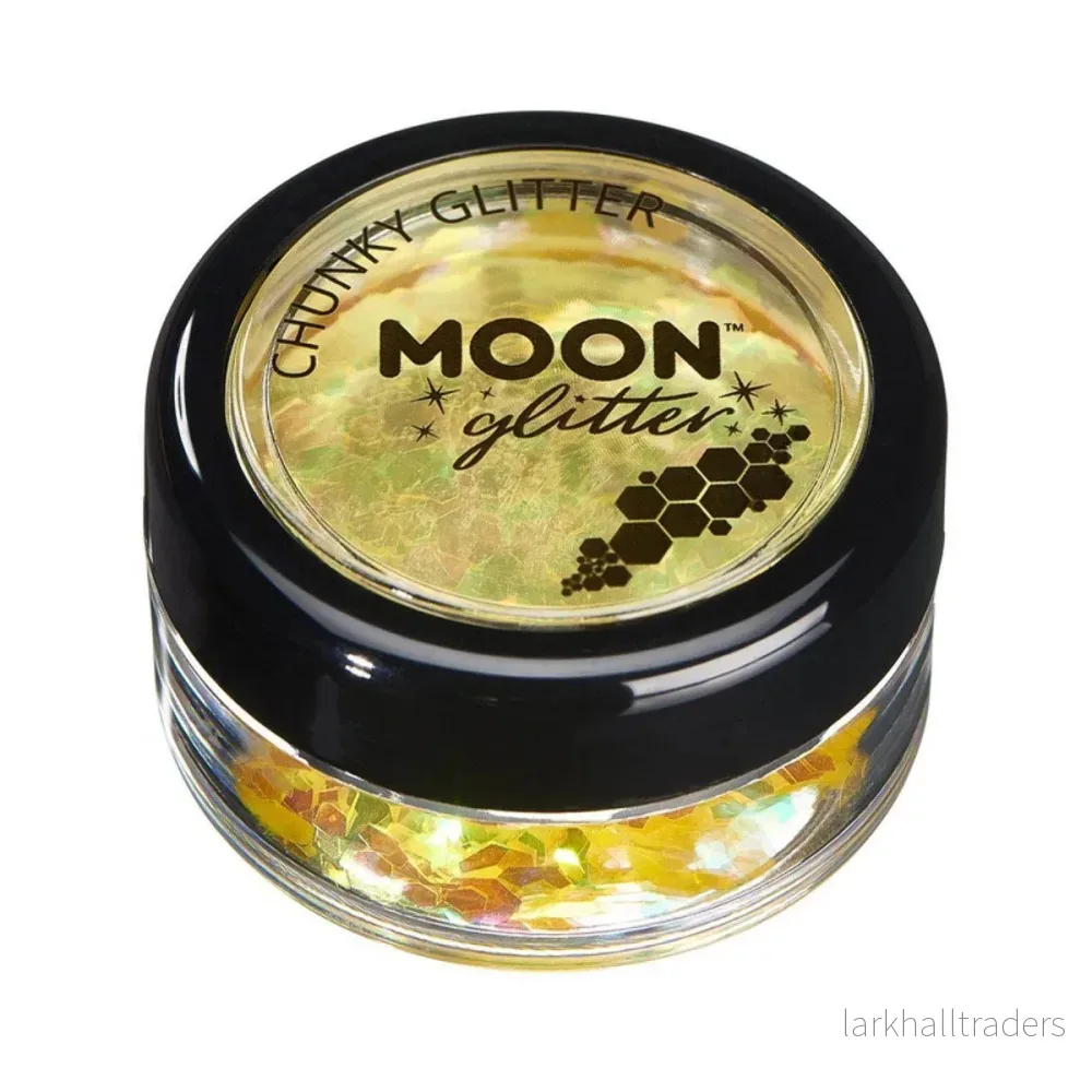 Moon Glitter Iridescent Chunky Glitter, yellow 3 g