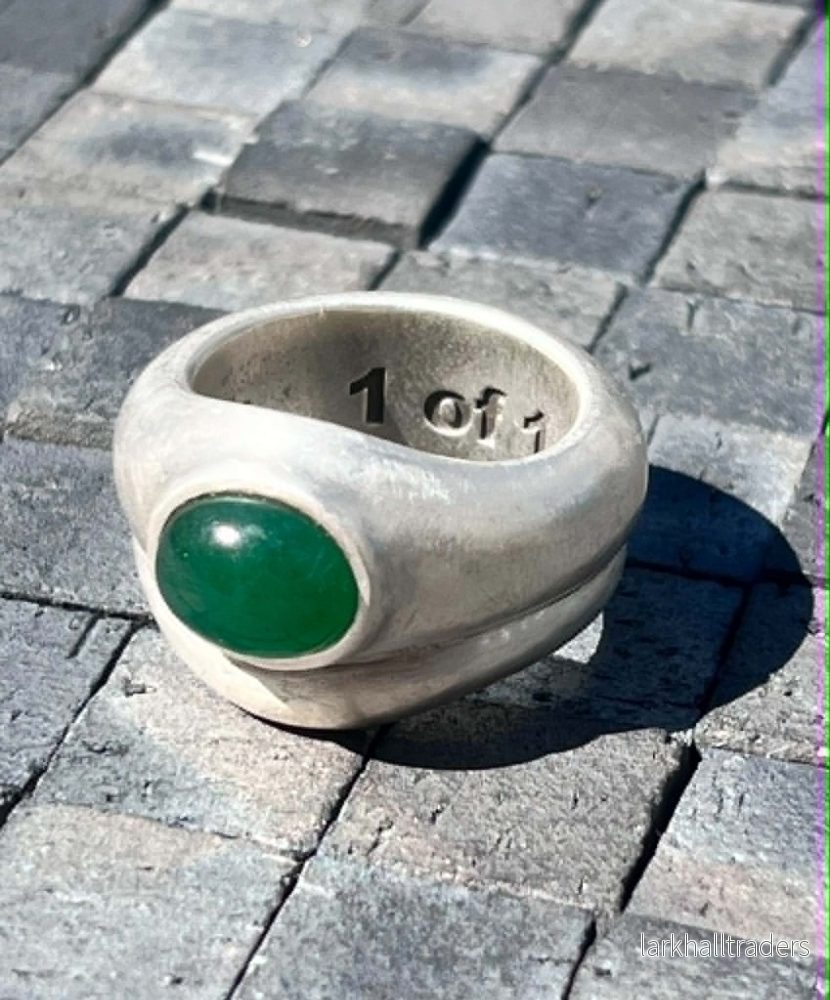 1 av 1 Jade och Silver Ring EU57