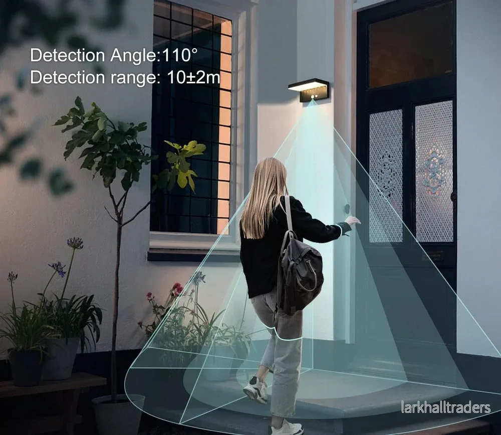 SolarGuard – Väderbeständig Solvägglampa med Rörelsesensor | 3-läges LED Trädgårdsbelysning i Svart Aluminium - Bild 3