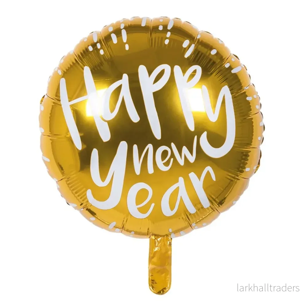 Folieballong, happy new year guld 45 cm Folieballong, happy new year guld 45 cm