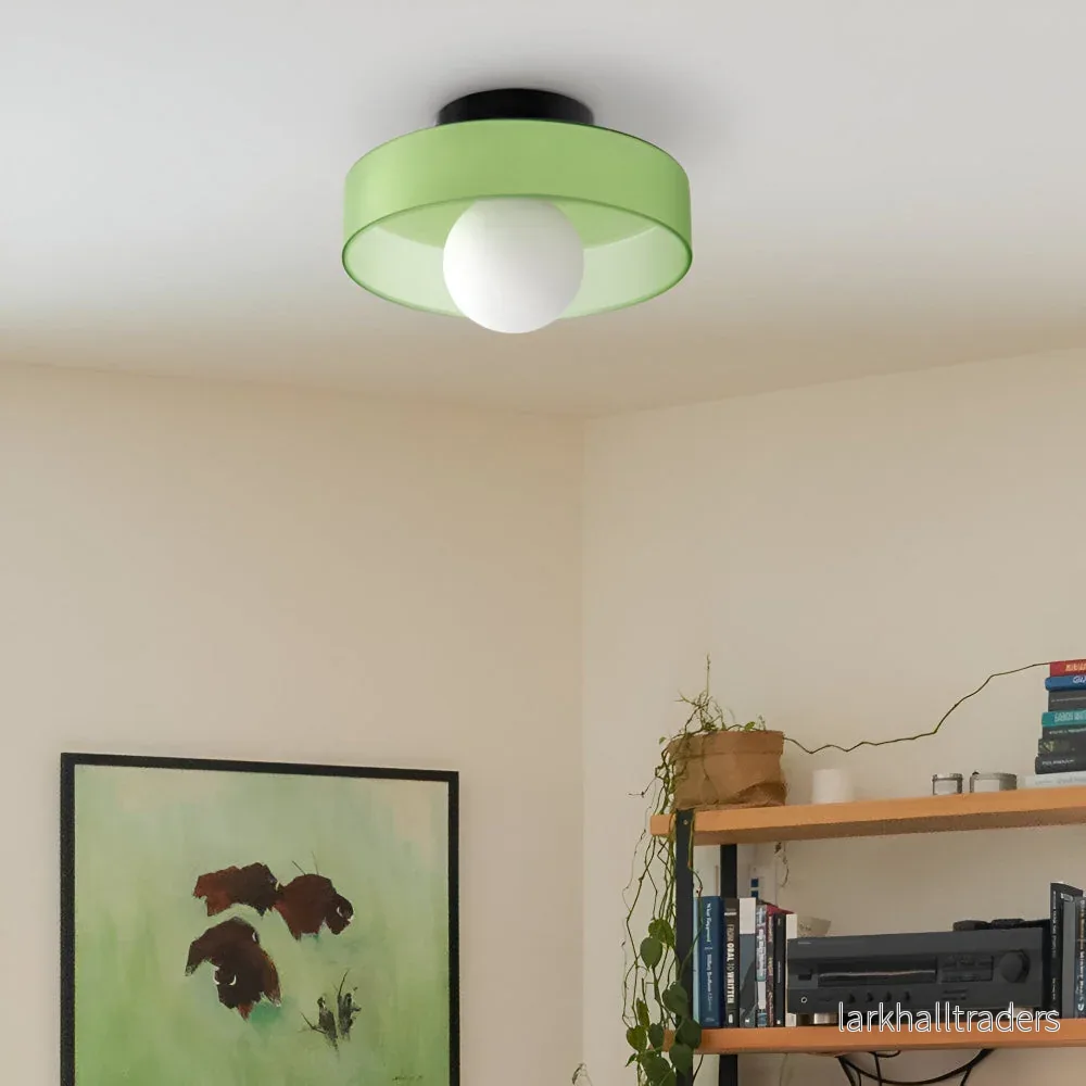 Lunara – Samtida Rund LED Taklampa i Glas och Sten - Bild 3
