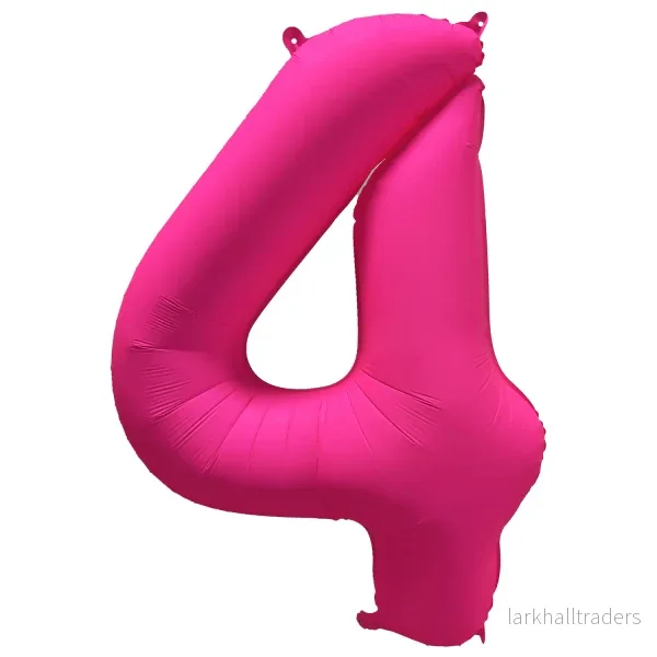 Folieballong siffra, 4 neon rosa 86 cm Folieballong siffra, 4 neon rosa 86 cm