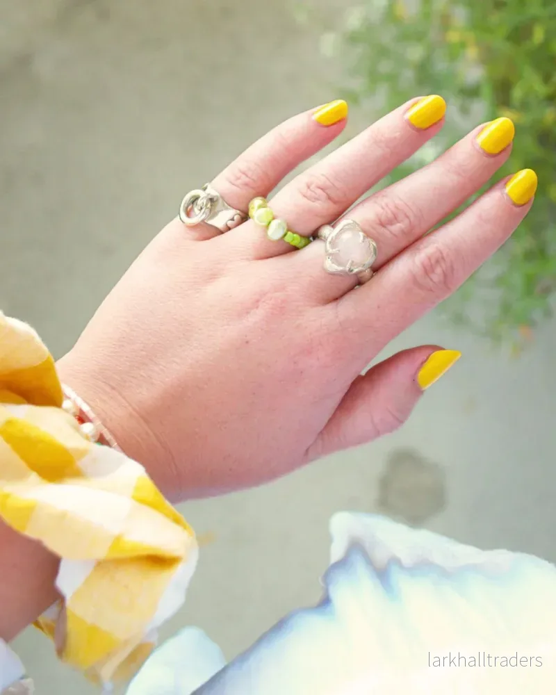 Chunky silverring med rosenkvarts - Bild 2