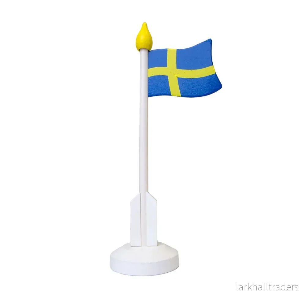 Bordsflagga, Sverige trä 24 cm Bordsflagga, Sverige trä 24 cm