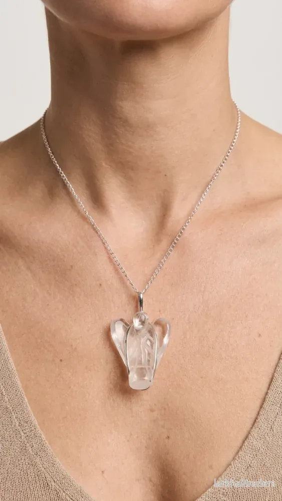 Halsband med bergkristall – ängelhänge - Bild 3