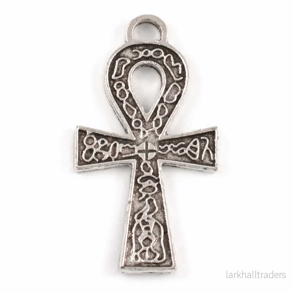 Stor berlock ”Ankh”, antiksilver, 20x33mm, 2st Stor berlock ”Ankh”, antiksilver, 20x33mm, 2st