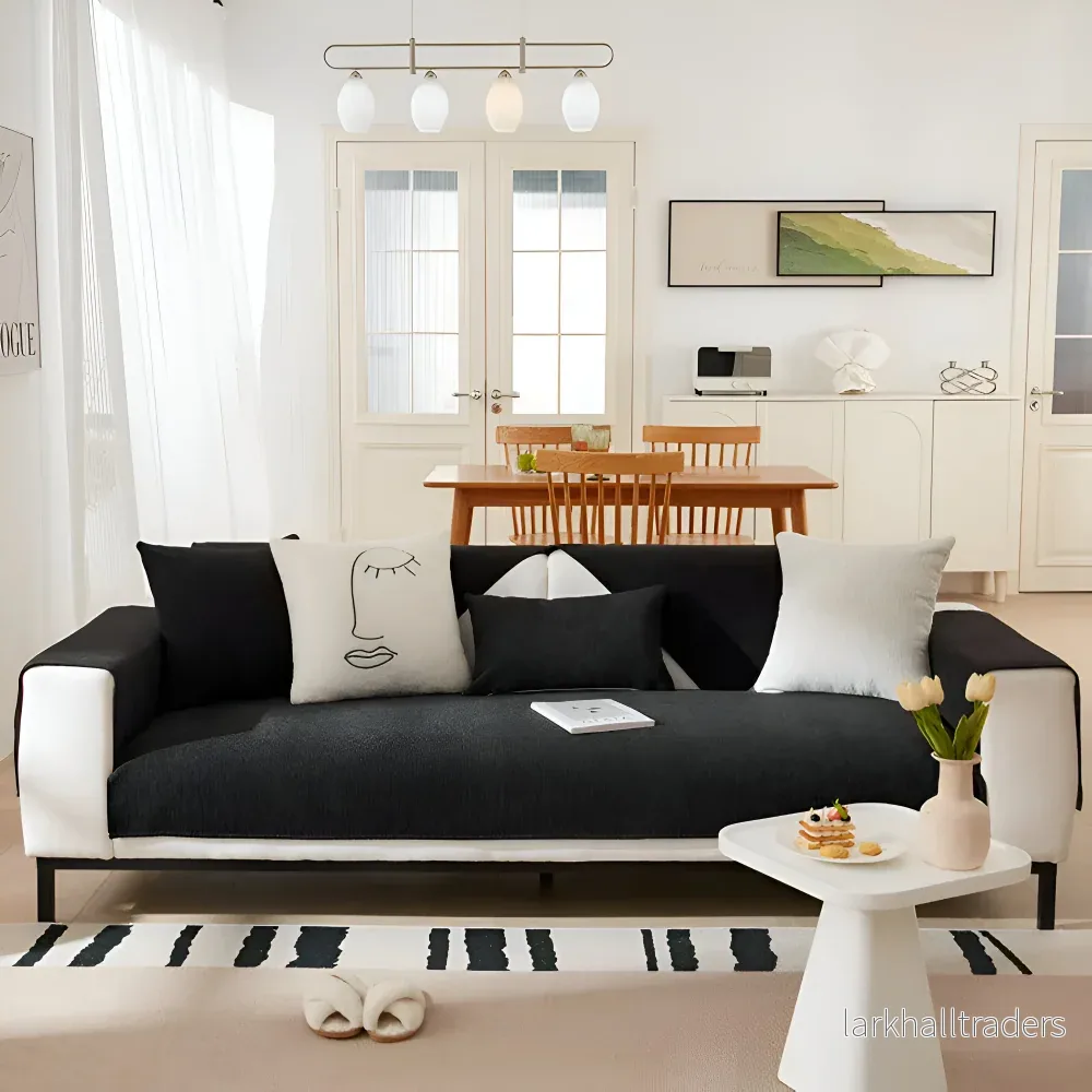QuiltEase SofaShield – Andningsbart Bomullsöverdrag med Halkfri Silikonbaksida - Bild 3