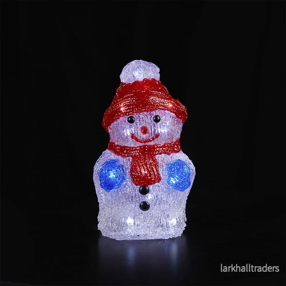 Snögubbe Akryl – höjd 21 cm med LED-ljus Snögubbe Akryl – höjd 21 cm med LED-ljus