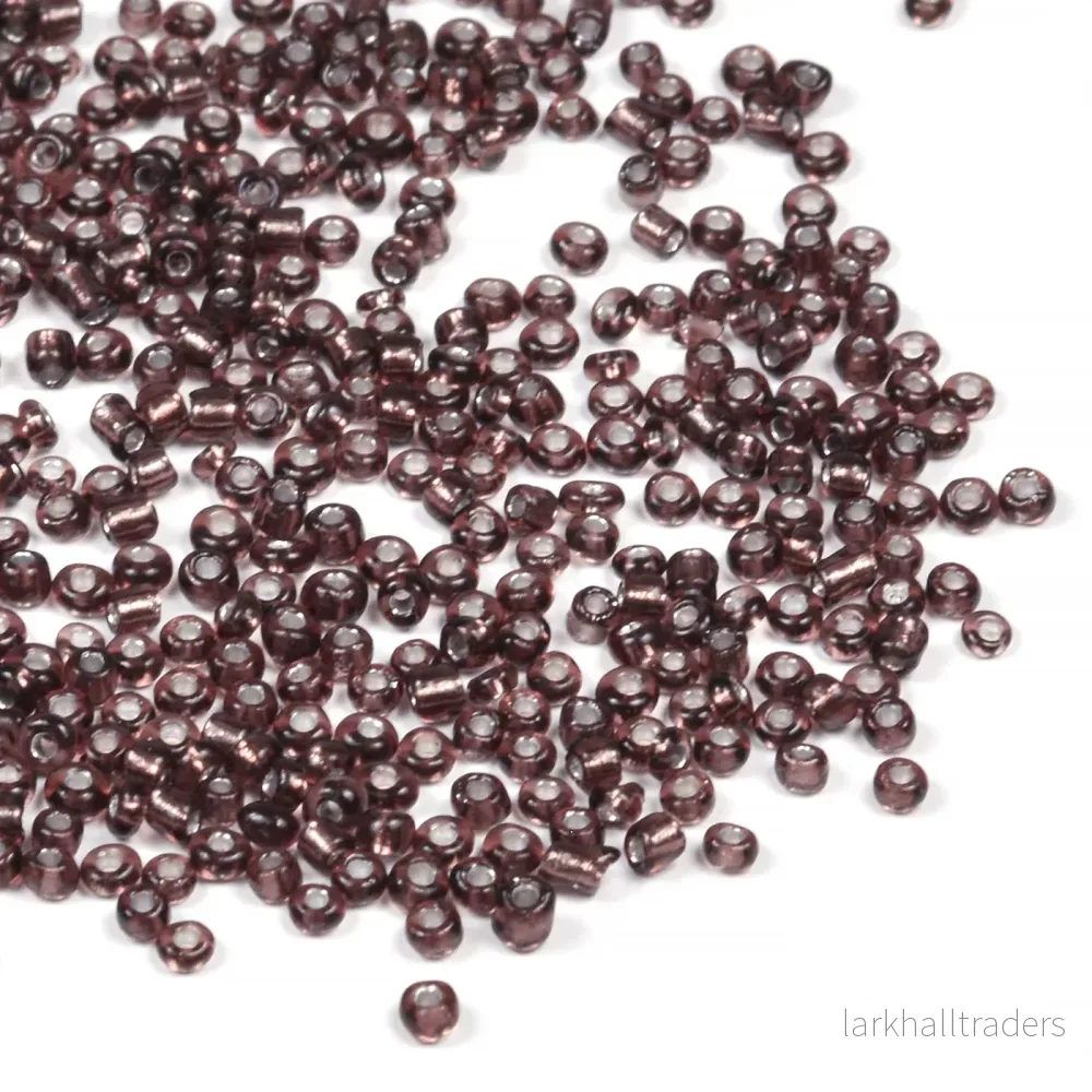 Seed Beads, 2mm, silverlined dark rose blush, 30g Seed Beads, 2mm, silverlined dark rose blush, 30g
