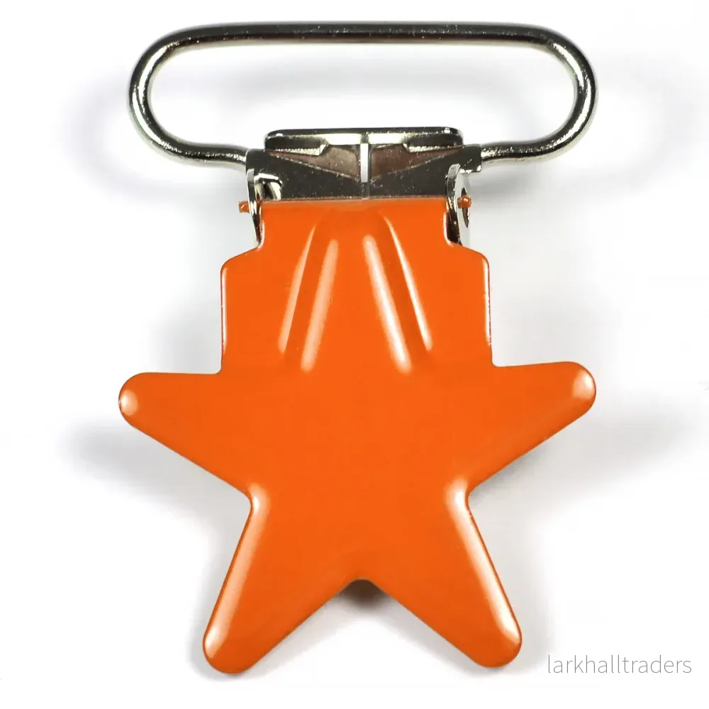 Metallclips, stjärna, orange Metallclips, stjärna, orange