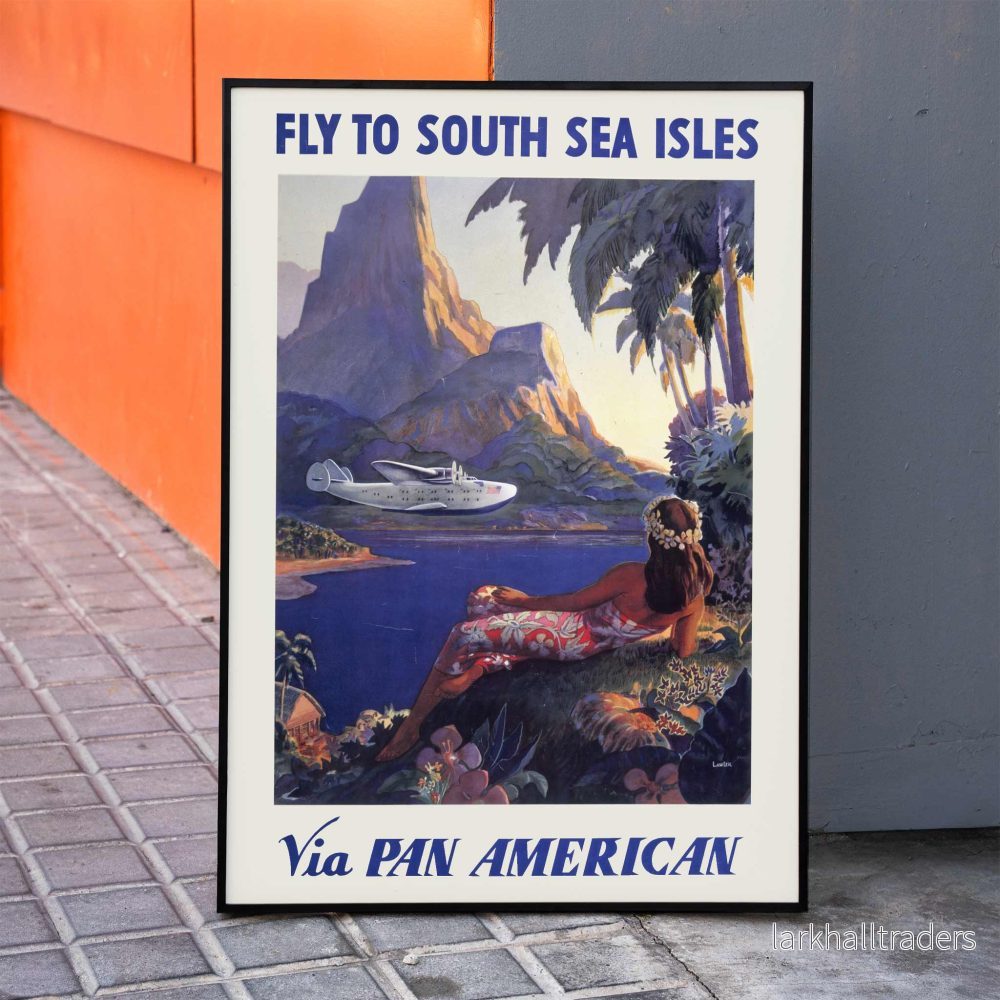 Flyg till sydhavets öar via Pan American Poster