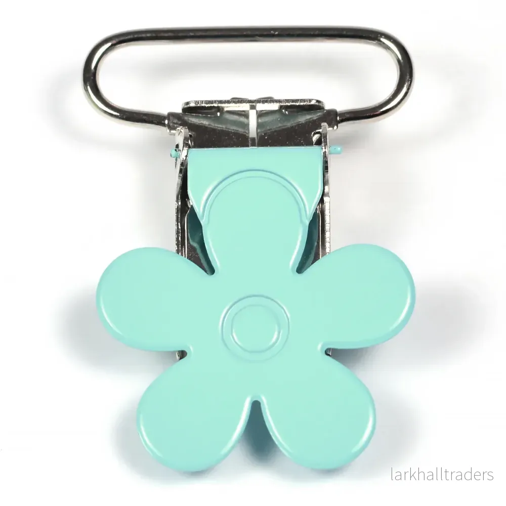 Metallclips, blomma, mint Metallclips, blomma, mint