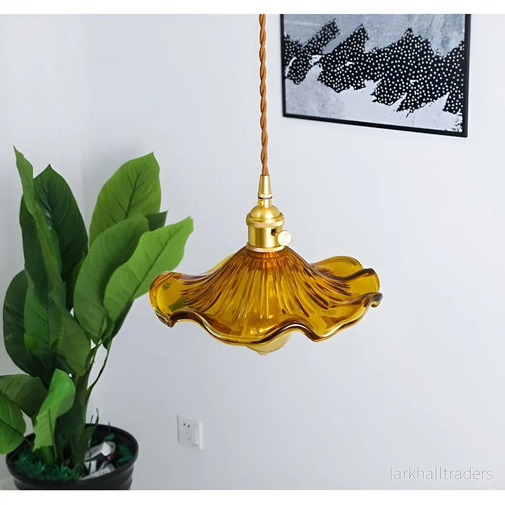 VividGlass – Pendellampa i Färgat Glas med Kopparaccent - Bild 3