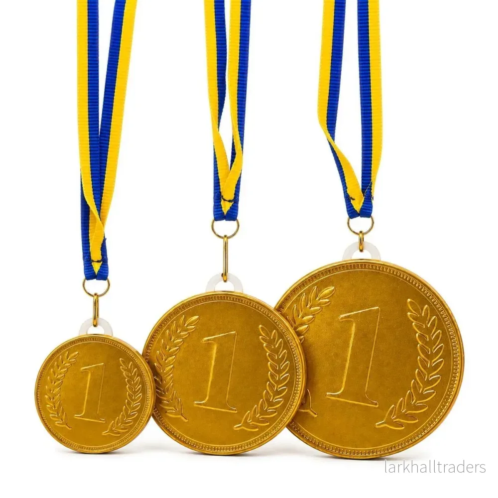 Chokladmedalj, blågult band Chokladmedalj, blågult band