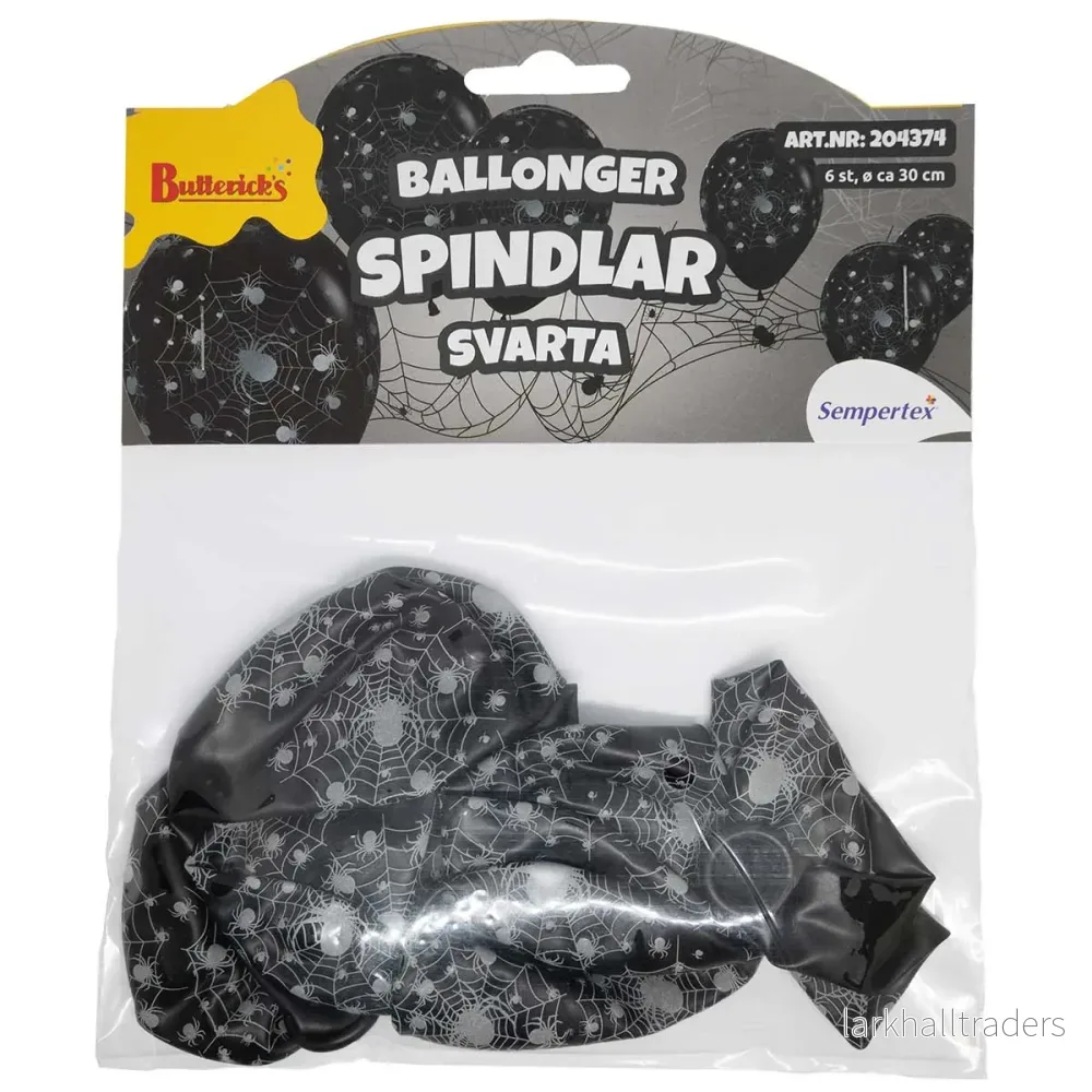 Ballonger, spindlar svarta 6 st - Bild 3
