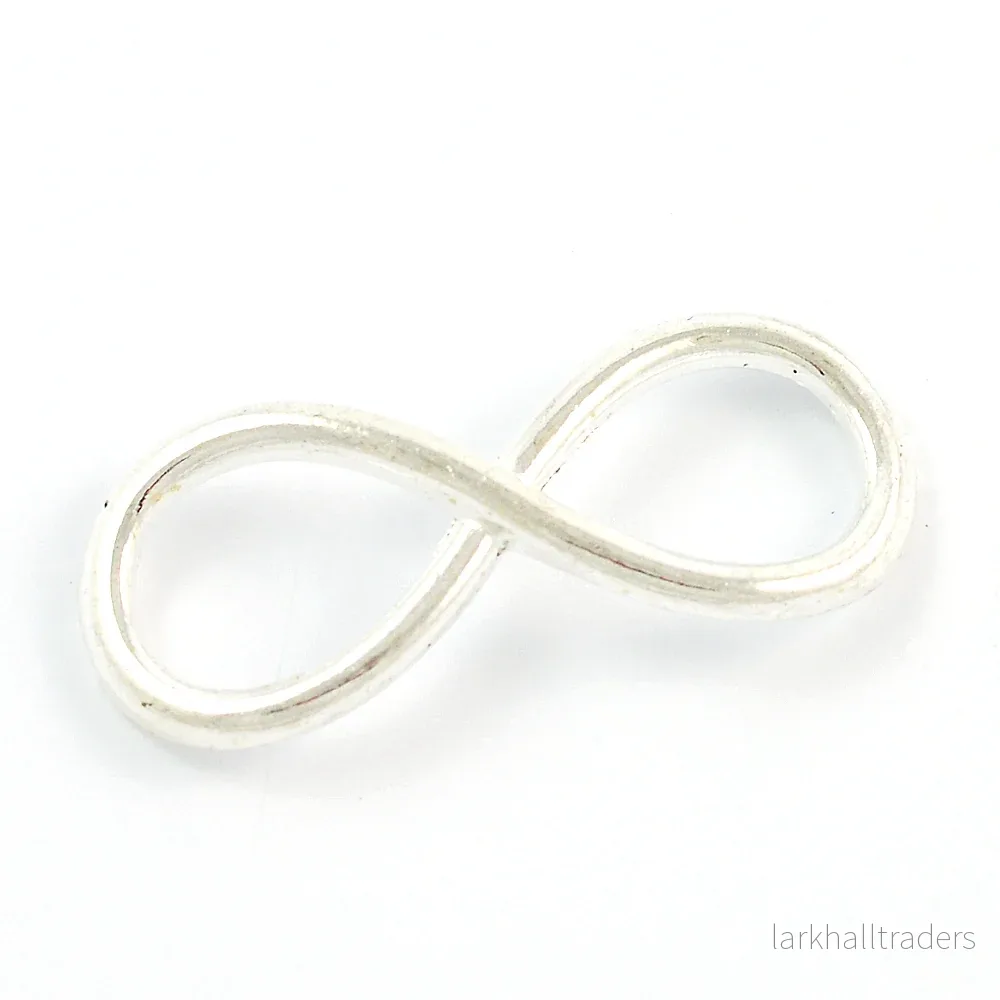 Connector, infinity, silver, 30mm, 10st