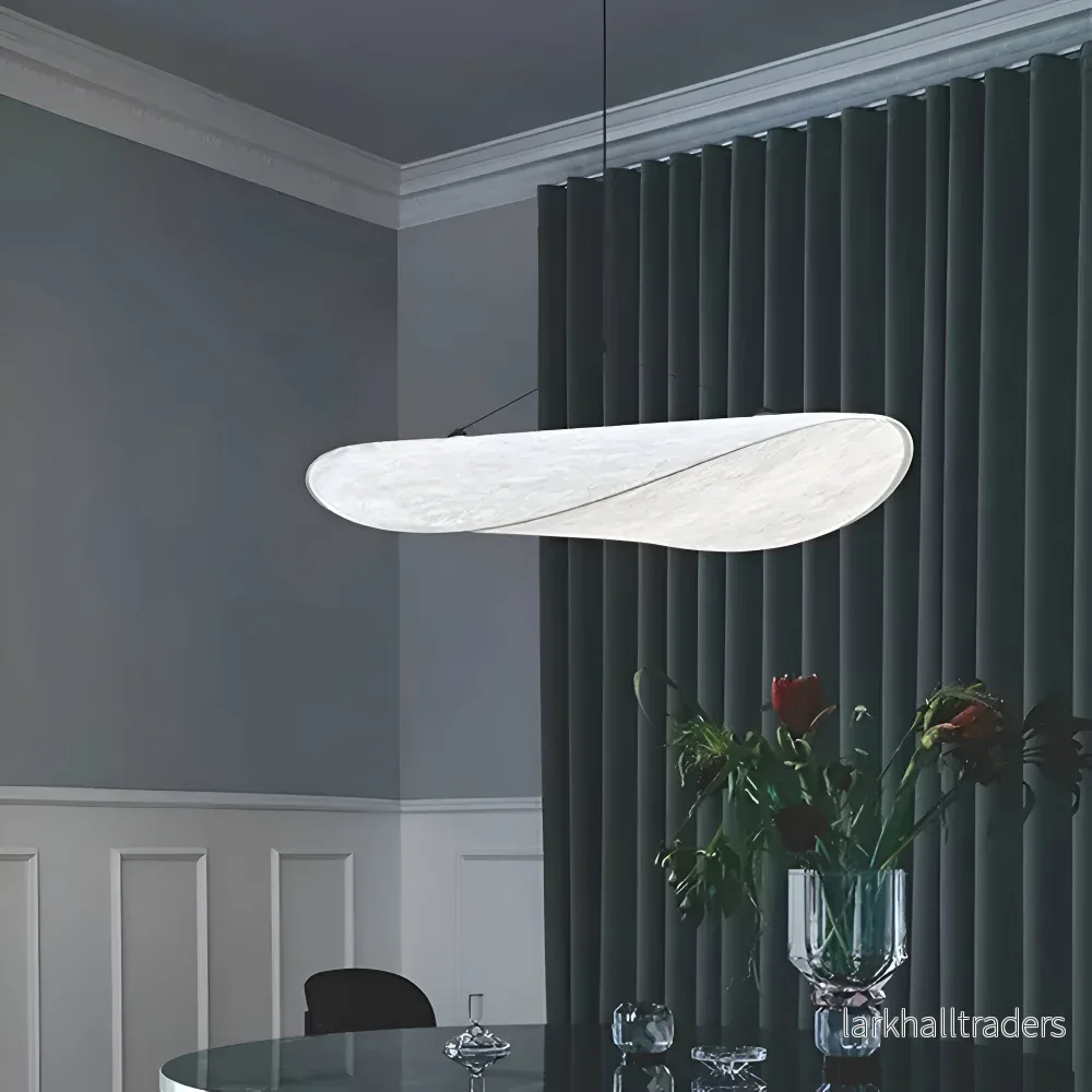 Auréline – Handgjord Pendellampa i Tyg och Metall med LED-belysning - Bild 2