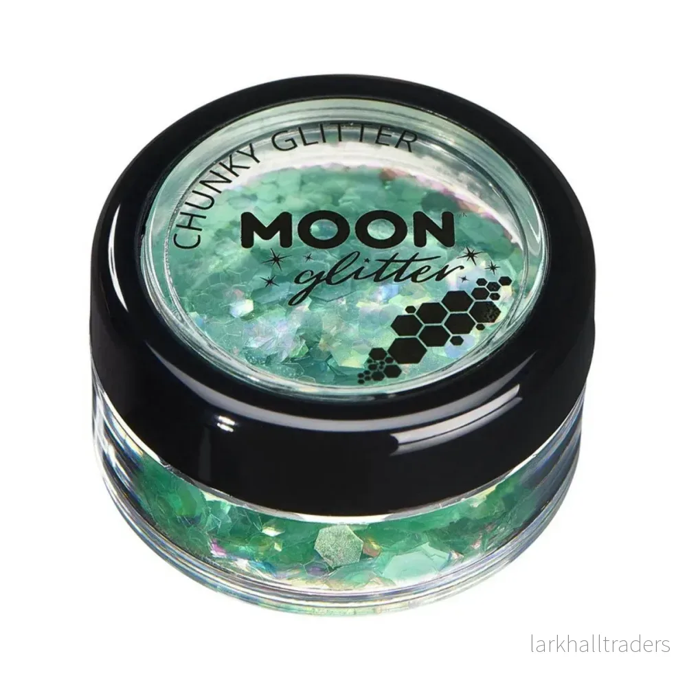 Moon Glitter Iridescent Chunky Glitter, green 3 g
