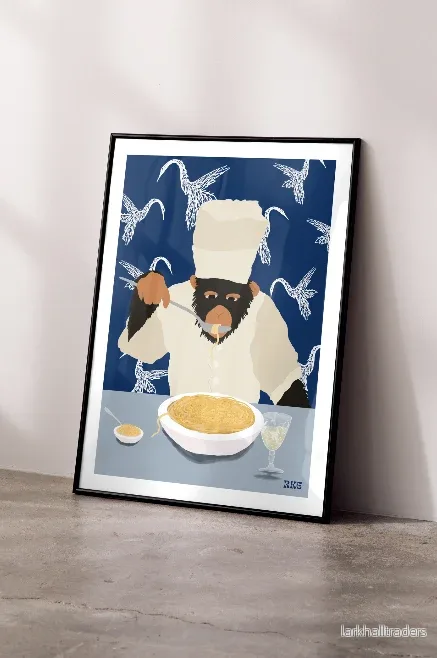 Monkey Eats Pasta Poster - Bild 2