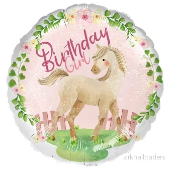 Folieballong, horse birthday girl 45 cm
