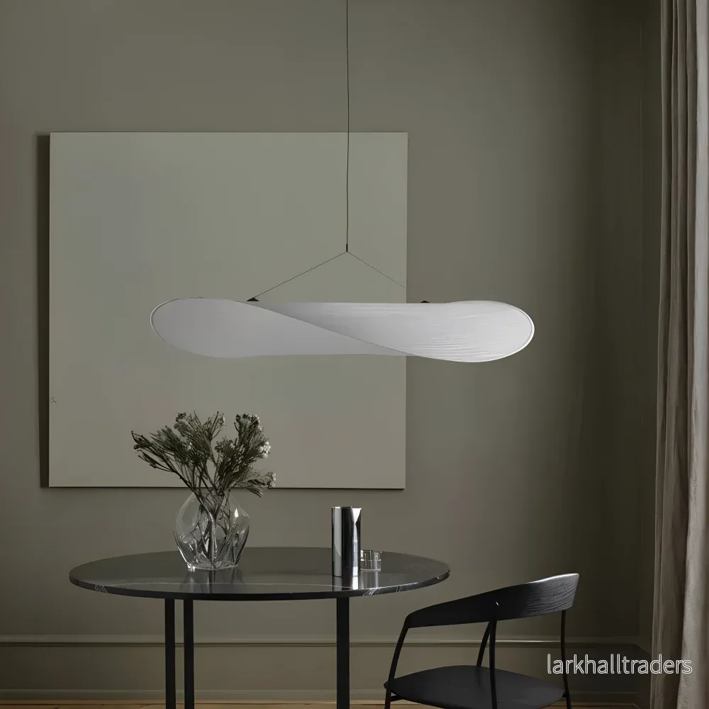 Auréline – Handgjord Pendellampa i Tyg och Metall med LED-belysning - Bild 3