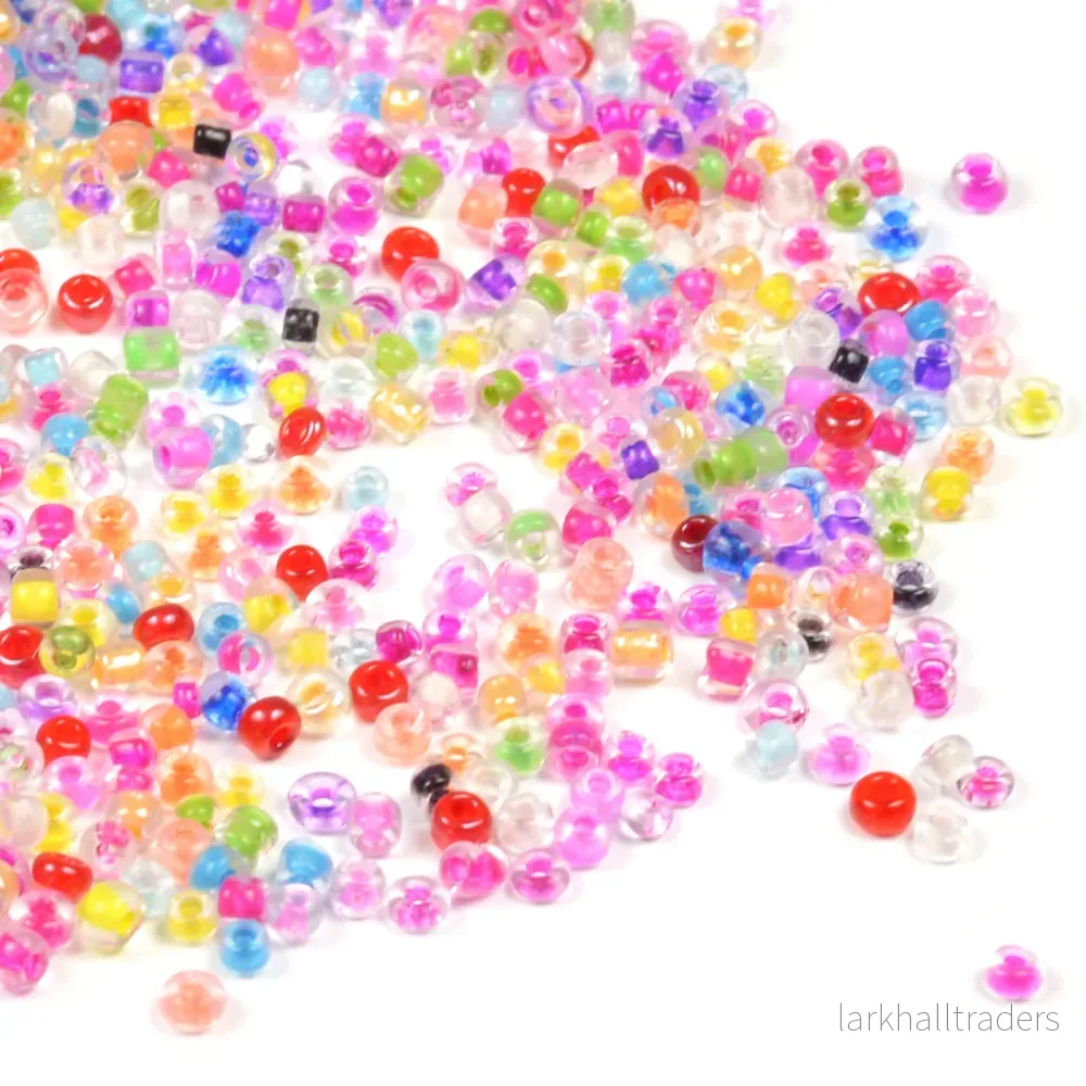 Seed Beads, 2mm, color inside mix, 30g Seed Beads, 2mm, color inside mix, 30g