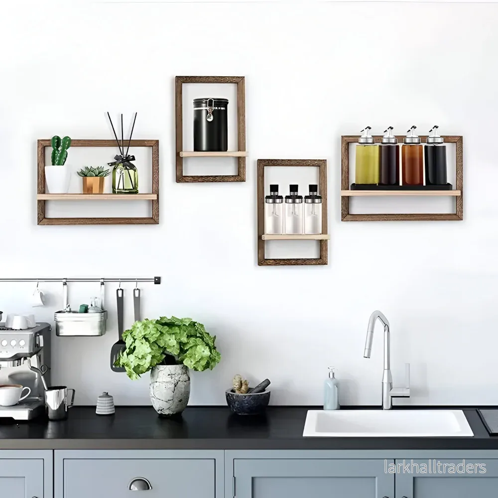 GeoFrame – Modern Geometrisk Trähylla i Flytande Design - Bild 2