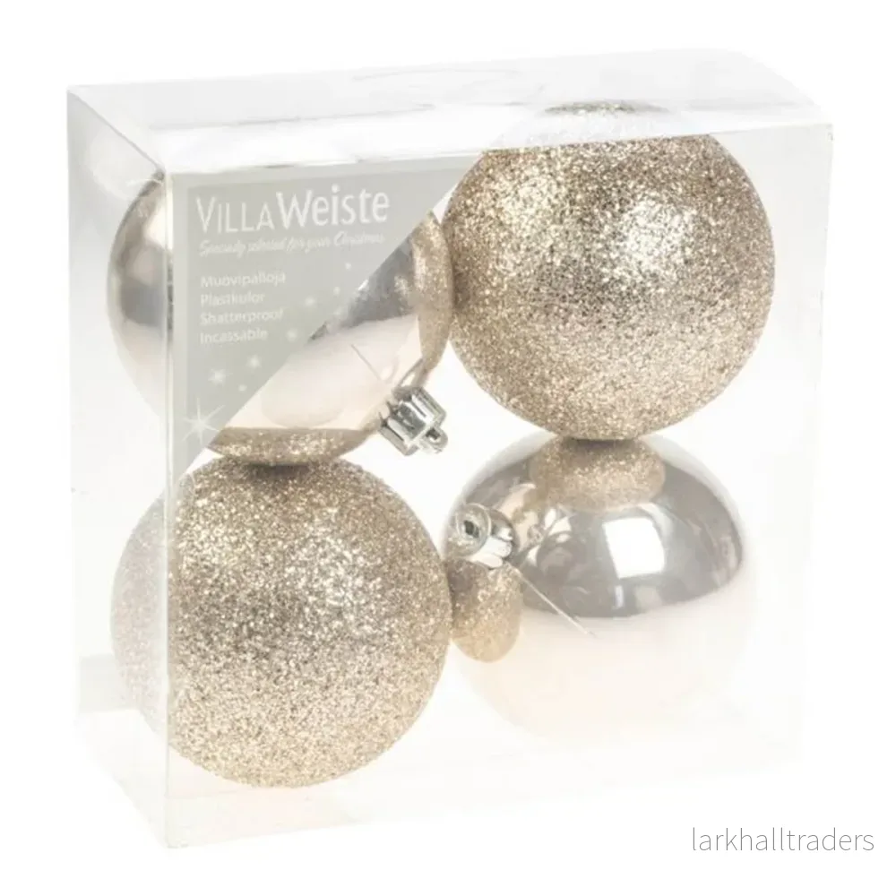 Julgranskulor, guld & silver 4 st 8 cm