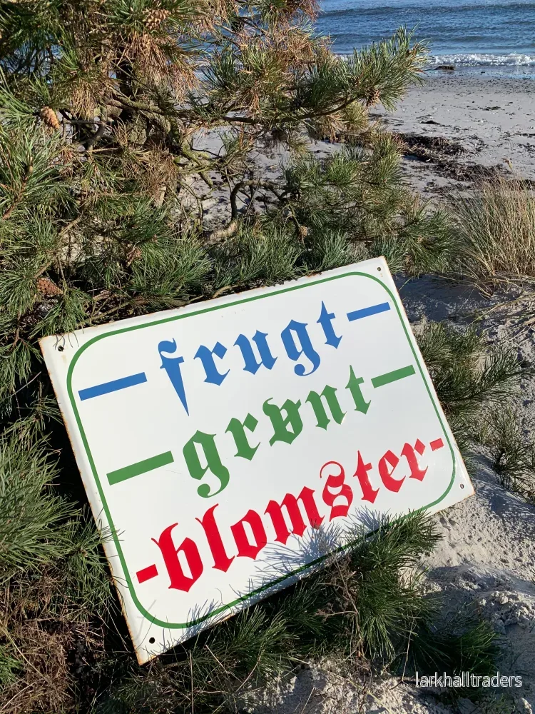 Stor emaljskylt - frukt, grönsaker och blommor - Bild 2