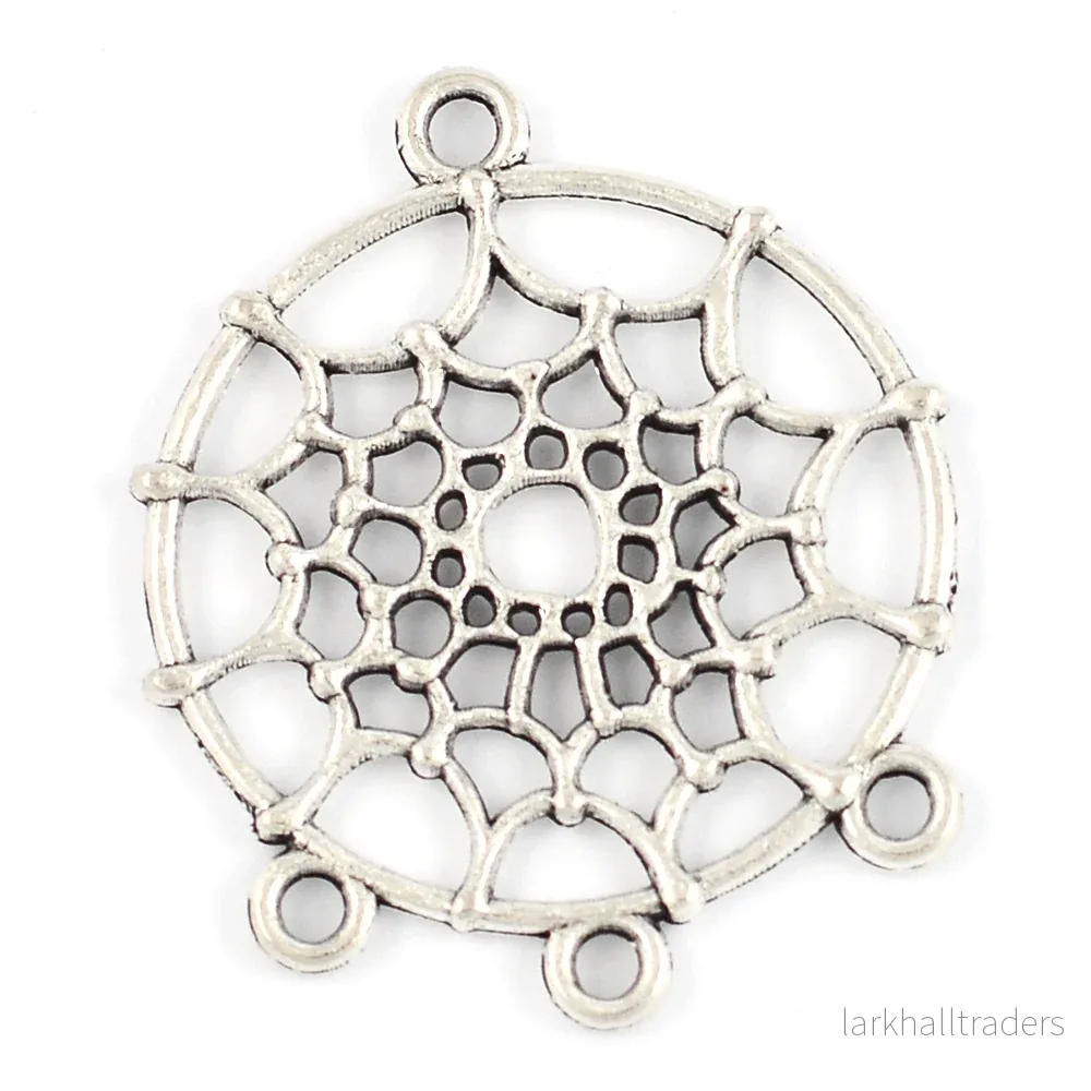 Berlock / connector drömfångare, 28mm, 4st Berlock / connector drömfångare, 28mm, 4st