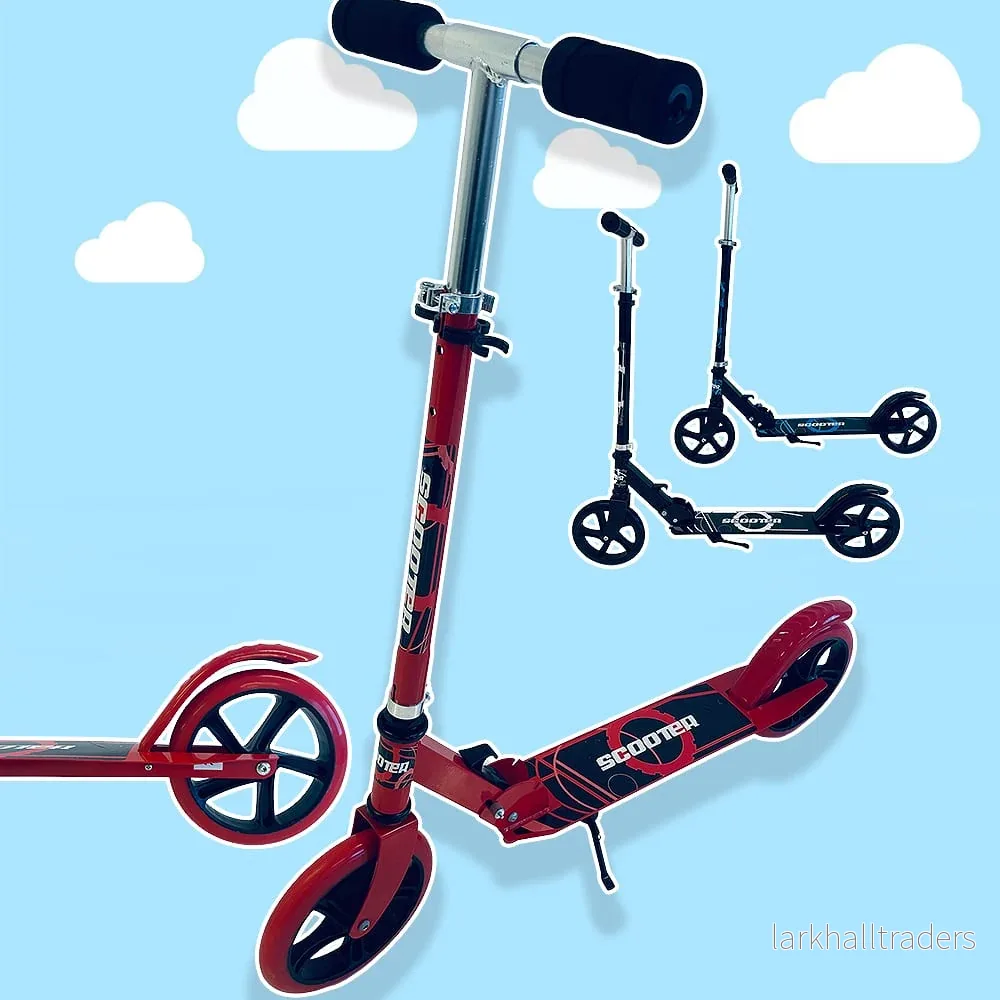 Sparkcykel med stora hjul & bakbroms – hopfällbar (finns i flera färger) Sparkcykel med stora hjul & bakbroms – hopfällbar (finns i flera färger)