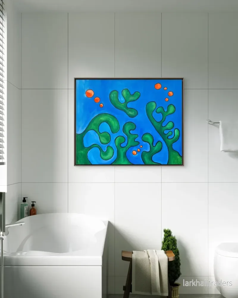 SEA - En abstrakt undervattensinspirerad målning 60,5 x 50 cm - Bild 3