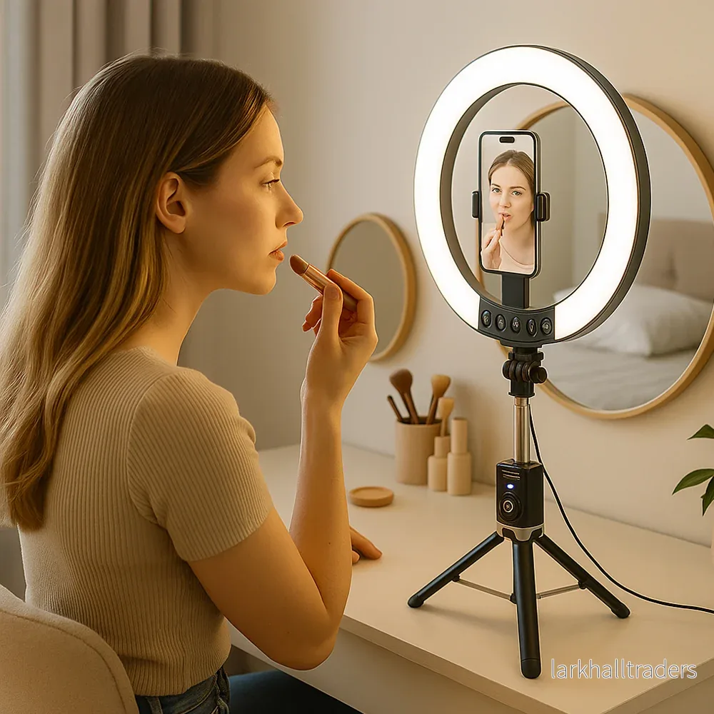 Ring Light med fjärrkontroll & stativ – 3 färgtemperaturer – P220-Q - Bild 2