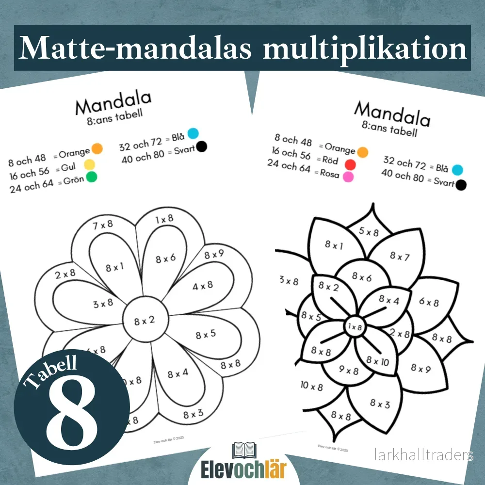 Matte-mandalas 8:ans multiplikationstabell - Bild 2