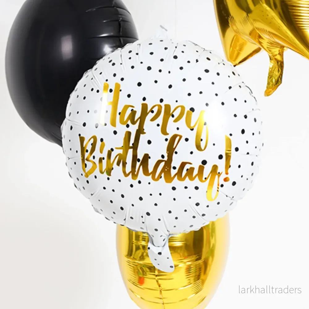 Folieballong, birthday dots black 45 cm - Bild 3